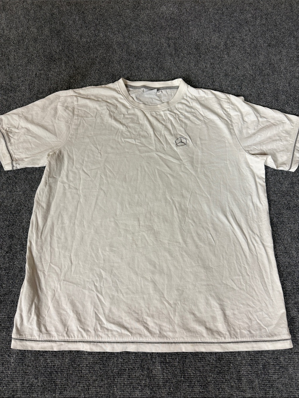 Men's White Short-Sleeve Crew Neck Tee with Subtle Emblem